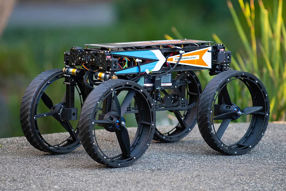 Caltech Morphobot M4 scalable all-electric VTOL and roadable subscale prototype vehicle Caltech Morphobot M4 scalable all-electric VTOL and roadable subscale prototype vehicle